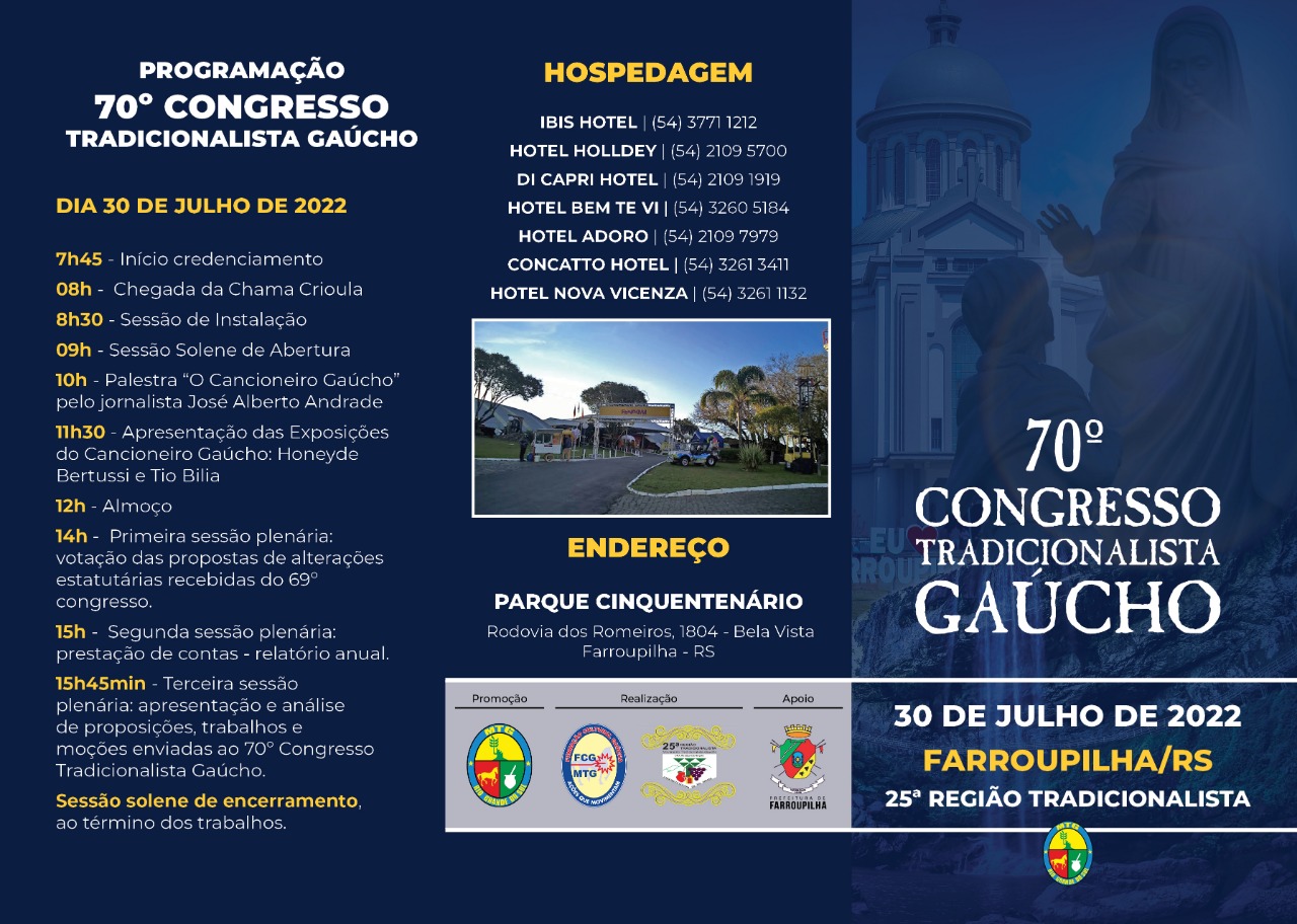 Chegada da Chama Crioula dará inicio ao 70º Congresso