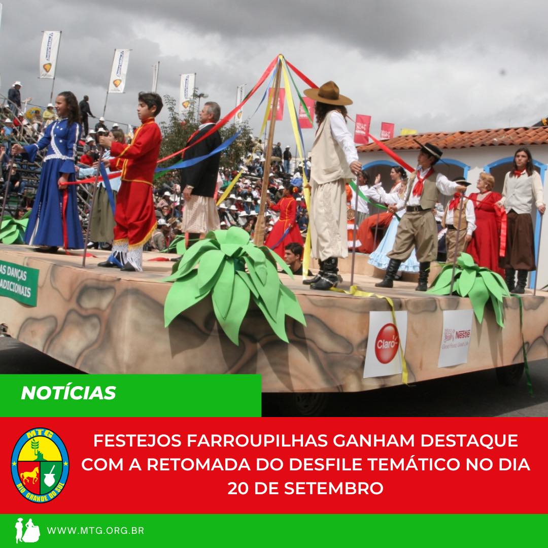 Festejos Farroupilhas ganham destaque com a retomada do desfile temático no dia 20