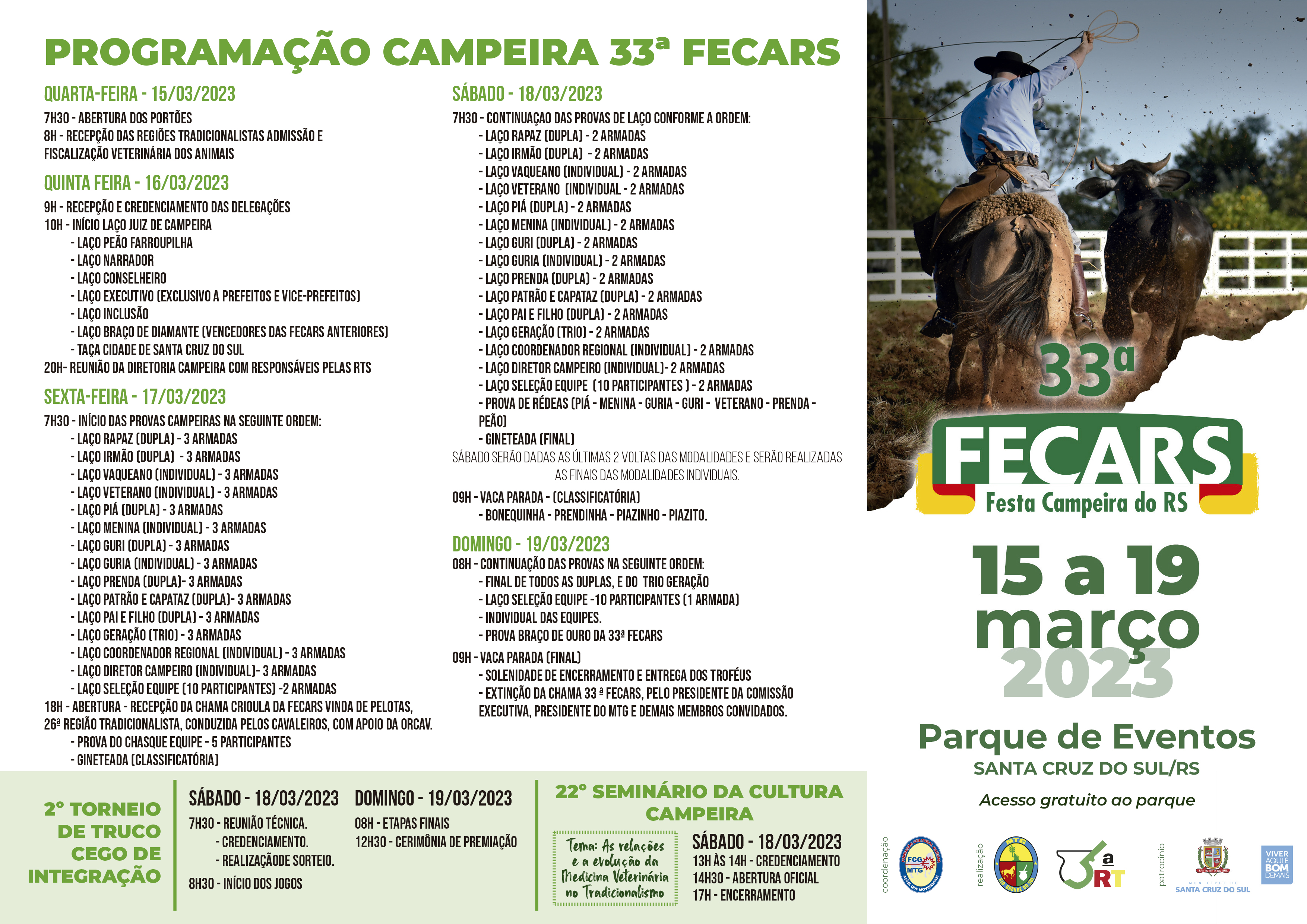 Programação da 33ª FECARS